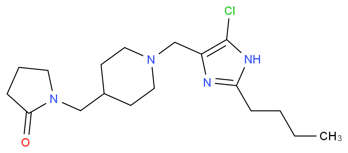1-({1-[(2-butyl-5-chloro-1H-imidazol-4-yl)methyl]-4-piperidinyl}methyl)-2-pyrrolidinone_分子结构_CAS_)