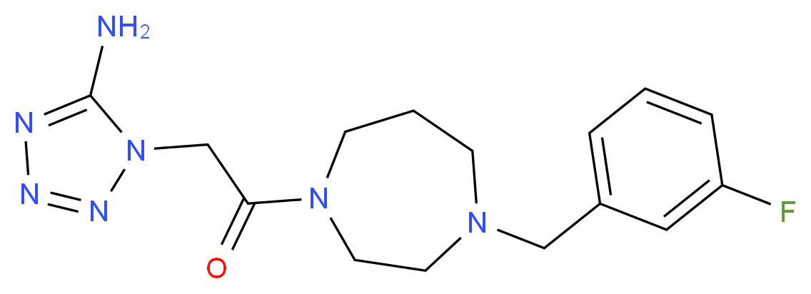 1-{2-[4-(3-fluorobenzyl)-1,4-diazepan-1-yl]-2-oxoethyl}-1H-tetrazol-5-amine_分子结构_CAS_)