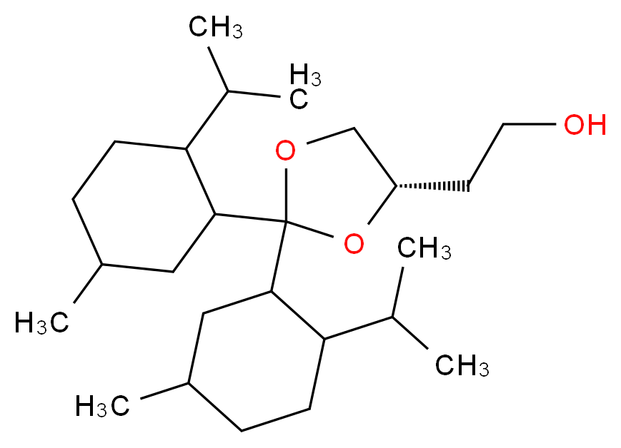 2-[(4S)-2,2-bis[5-methyl-2-(propan-2-yl)cyclohexyl]-1,3-dioxolan-4-yl]ethan-1-ol_分子结构_CAS_32233-43-5