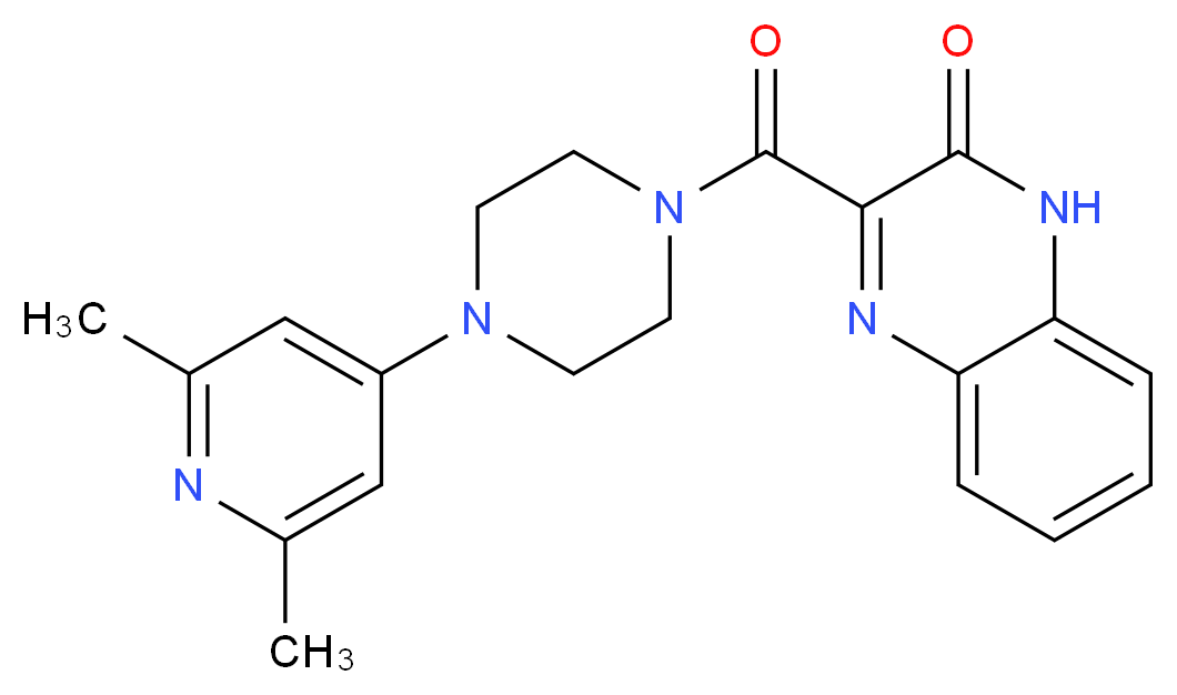 3-{[4-(2,6-dimethylpyridin-4-yl)piperazin-1-yl]carbonyl}quinoxalin-2(1H)-one_分子结构_CAS_)