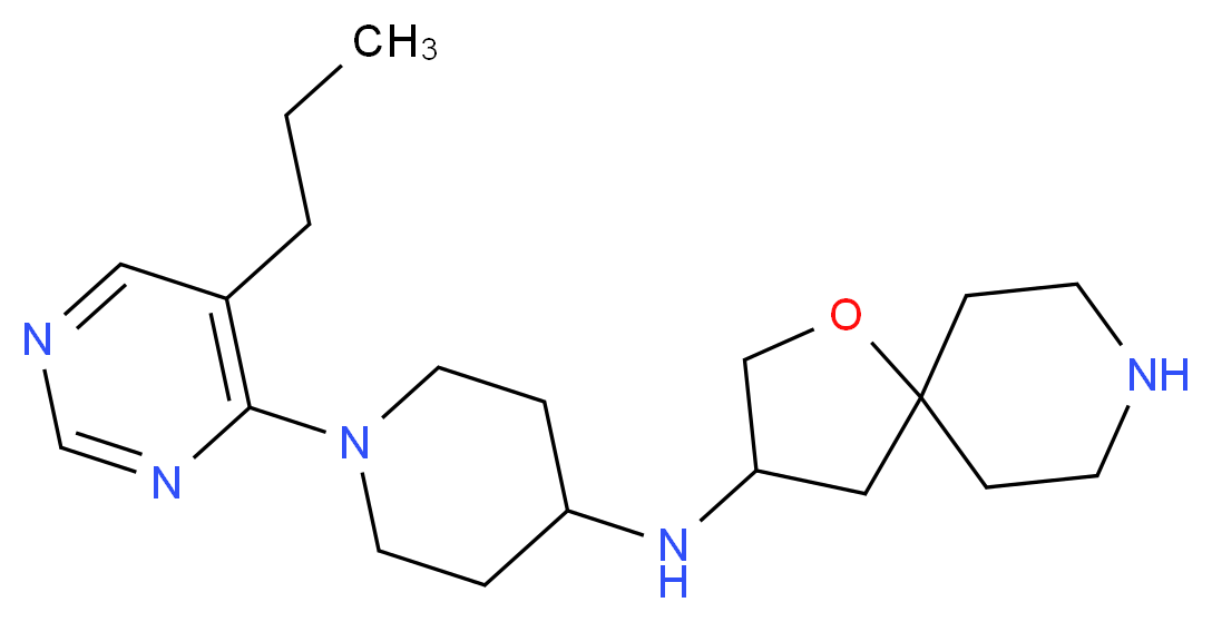 N-[1-(5-propylpyrimidin-4-yl)piperidin-4-yl]-1-oxa-8-azaspiro[4.5]decan-3-amine_分子结构_CAS_)
