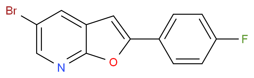 5-溴-2-(4-氟苯基)呋喃并[2,3-b]吡啶_分子结构_CAS_1215106-68-5)