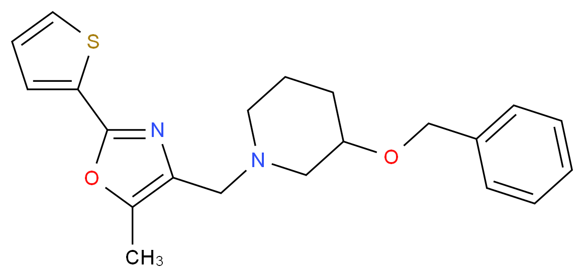 3-(benzyloxy)-1-{[5-methyl-2-(2-thienyl)-1,3-oxazol-4-yl]methyl}piperidine_分子结构_CAS_)