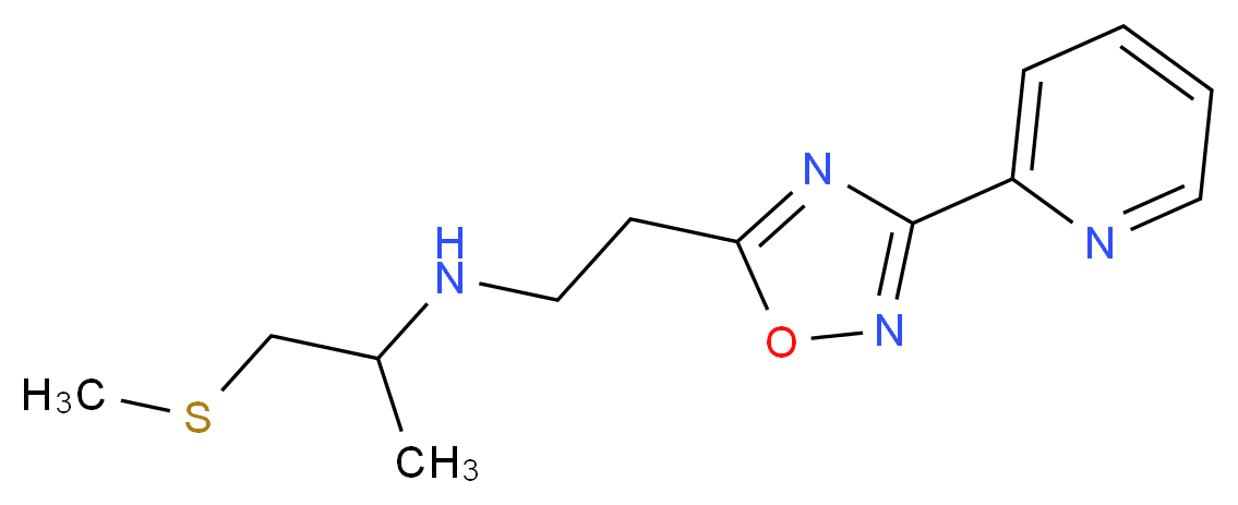 1-(methylthio)-N-[2-(3-pyridin-2-yl-1,2,4-oxadiazol-5-yl)ethyl]propan-2-amine_分子结构_CAS_)