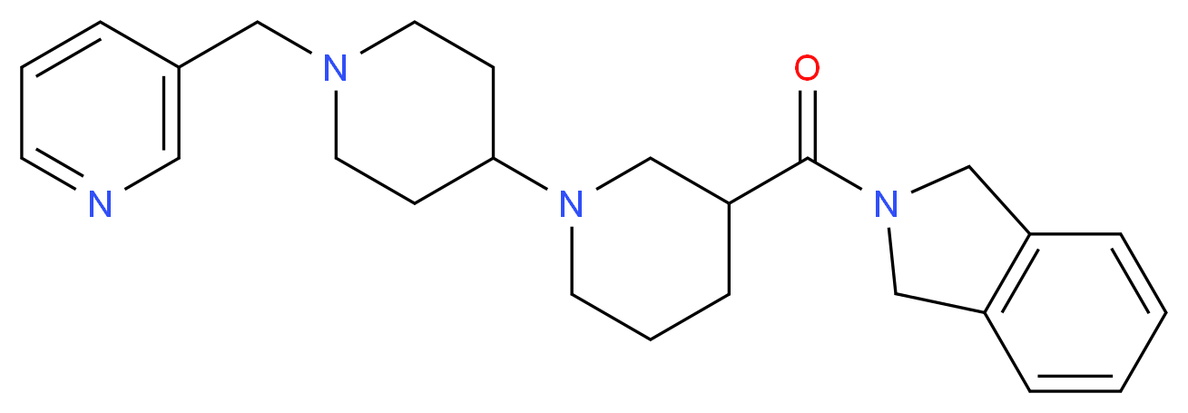 3-(1,3-dihydro-2H-isoindol-2-ylcarbonyl)-1'-(pyridin-3-ylmethyl)-1,4'-bipiperidine_分子结构_CAS_)