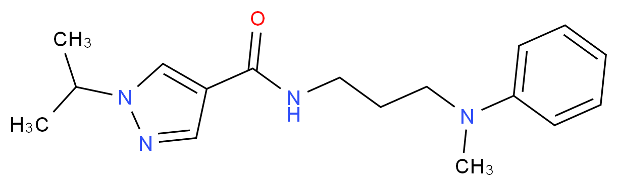 1-isopropyl-N-{3-[methyl(phenyl)amino]propyl}-1H-pyrazole-4-carboxamide_分子结构_CAS_)