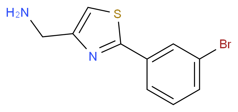 [2-(3-bromophenyl)-1,3-thiazol-4-yl]methanamine_分子结构_CAS_885279-93-6