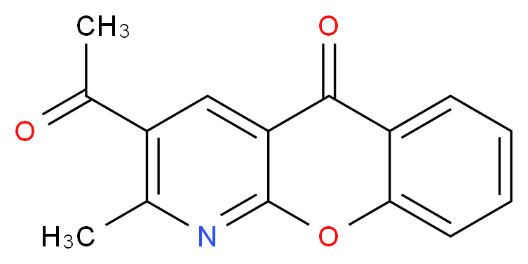 3-乙酰基-2-甲基-5H-[1]苯并吡喃并[2,3-b]吡啶-5-酮_分子结构_CAS_67867-47-4)