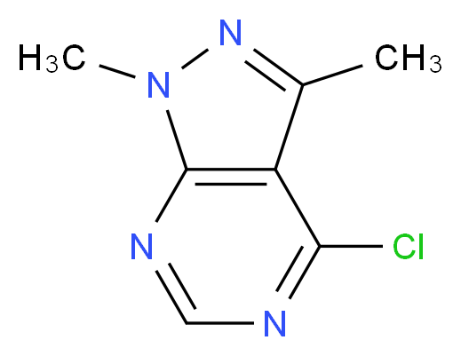 4-chloro-1,3-dimethyl-1H-pyrazolo[3,4-d]pyrimidine_分子结构_CAS_87412-89-3