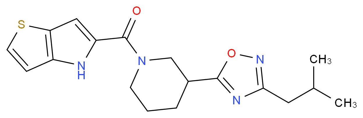 5-{[3-(3-isobutyl-1,2,4-oxadiazol-5-yl)piperidin-1-yl]carbonyl}-4H-thieno[3,2-b]pyrrole_分子结构_CAS_)