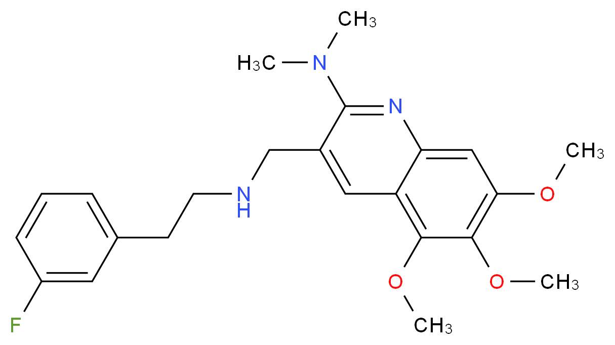 3-({[2-(3-fluorophenyl)ethyl]amino}methyl)-5,6,7-trimethoxy-N,N-dimethyl-2-quinolinamine_分子结构_CAS_)