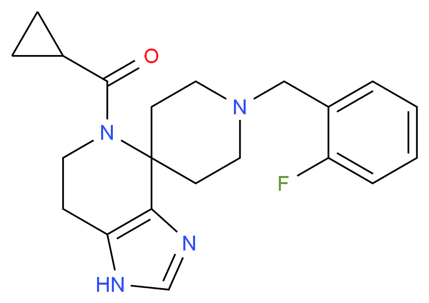 5-(cyclopropylcarbonyl)-1'-(2-fluorobenzyl)-1,5,6,7-tetrahydrospiro[imidazo[4,5-c]pyridine-4,4'-piperidine]_分子结构_CAS_)