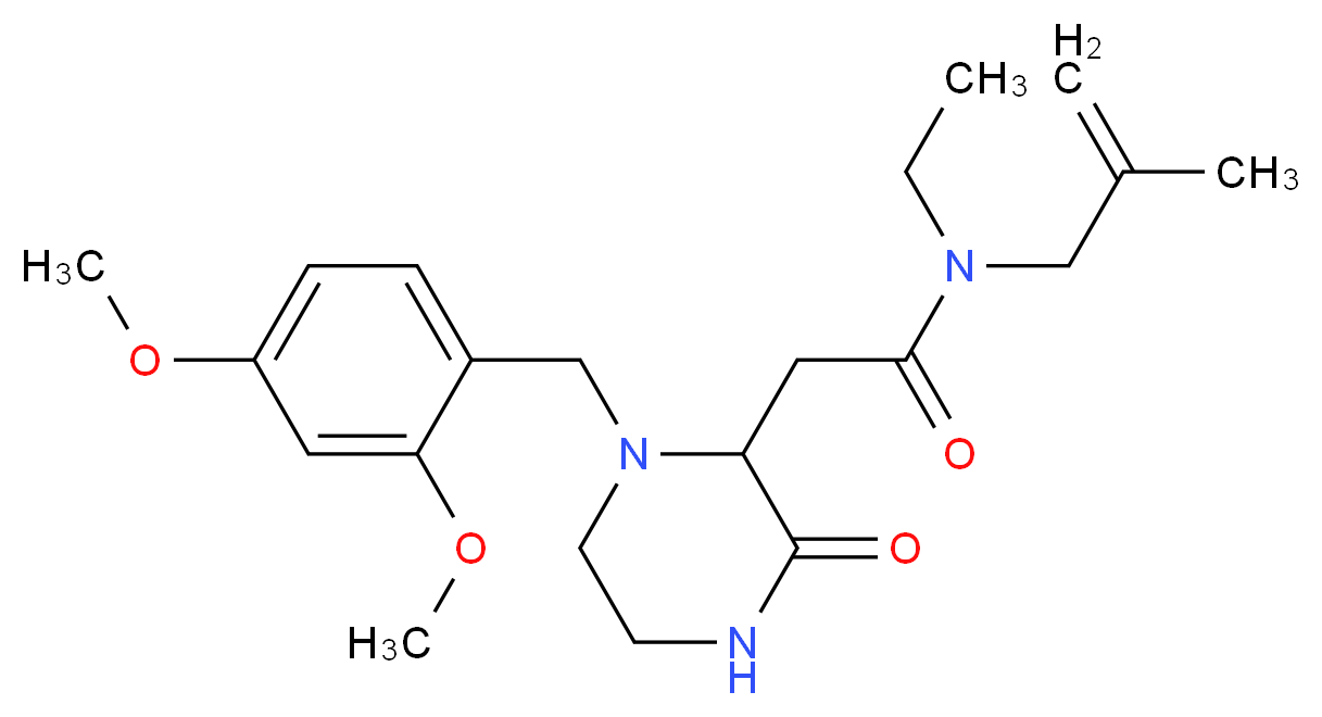 2-[1-(2,4-dimethoxybenzyl)-3-oxo-2-piperazinyl]-N-ethyl-N-(2-methyl-2-propen-1-yl)acetamide_分子结构_CAS_)