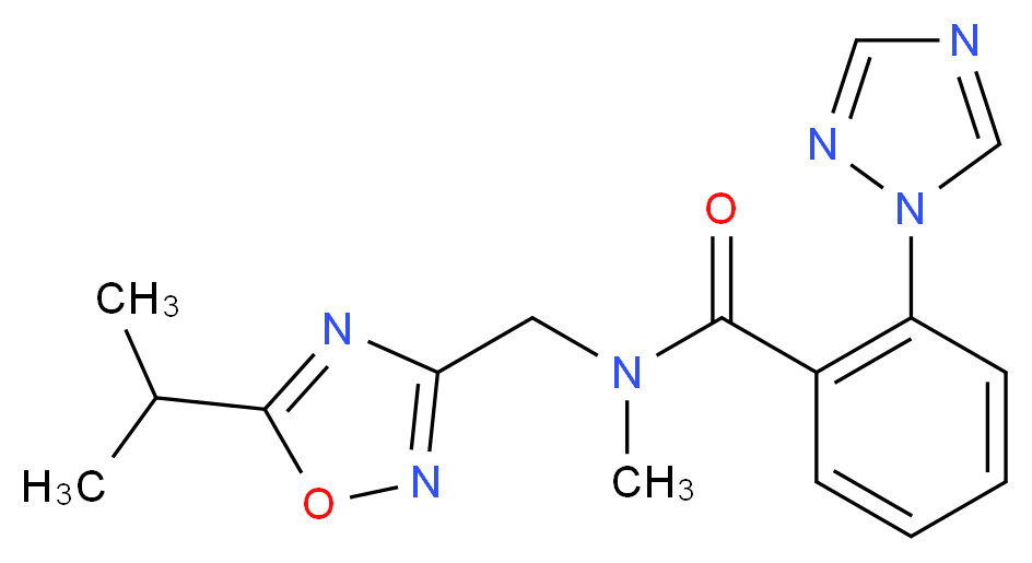 N-[(5-isopropyl-1,2,4-oxadiazol-3-yl)methyl]-N-methyl-2-(1H-1,2,4-triazol-1-yl)benzamide_分子结构_CAS_)