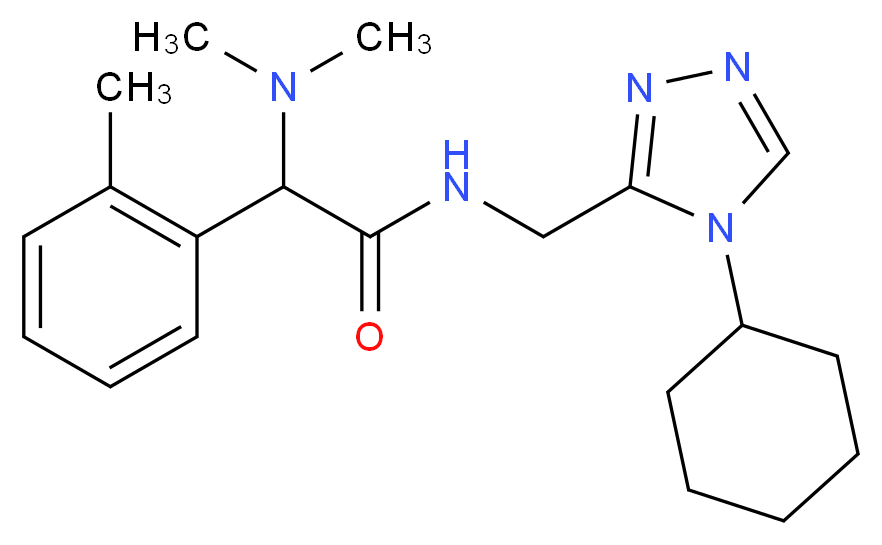 N-[(4-cyclohexyl-4H-1,2,4-triazol-3-yl)methyl]-2-(dimethylamino)-2-(2-methylphenyl)acetamide_分子结构_CAS_)