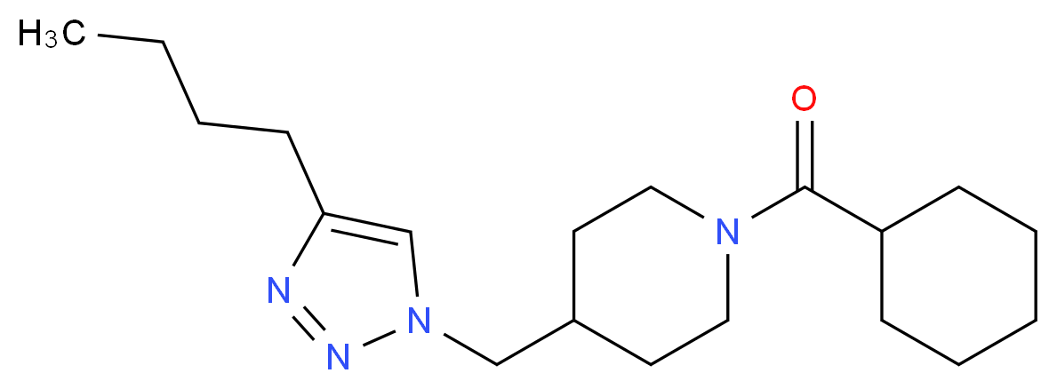 4-[(4-butyl-1H-1,2,3-triazol-1-yl)methyl]-1-(cyclohexylcarbonyl)piperidine_分子结构_CAS_)