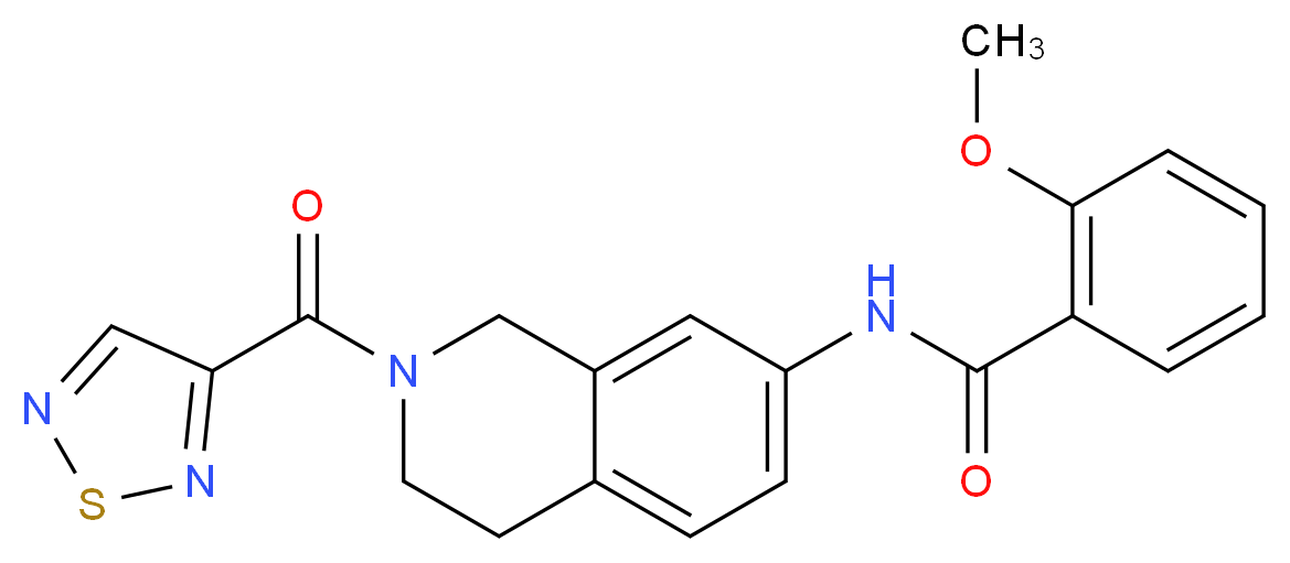 2-methoxy-N-[2-(1,2,5-thiadiazol-3-ylcarbonyl)-1,2,3,4-tetrahydro-7-isoquinolinyl]benzamide_分子结构_CAS_)