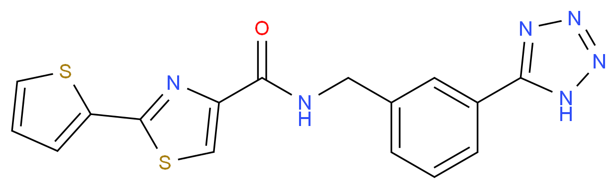 N-[3-(1H-tetrazol-5-yl)benzyl]-2-(2-thienyl)-1,3-thiazole-4-carboxamide_分子结构_CAS_)