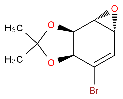 (1S,2R,4R,7S)-6-bromo-9,9-dimethyl-3,8,10-trioxatricyclo[5.3.0.0<sup>2</sup>,<sup>4</sup>]dec-5-ene_分子结构_CAS_130669-74-8