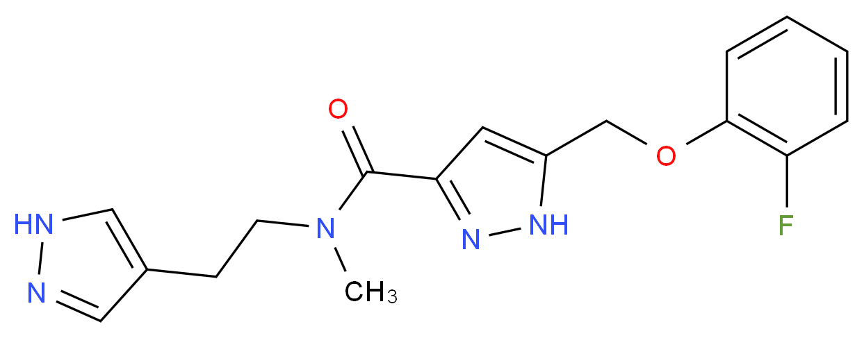 5-[(2-fluorophenoxy)methyl]-N-methyl-N-[2-(1H-pyrazol-4-yl)ethyl]-1H-pyrazole-3-carboxamide_分子结构_CAS_)