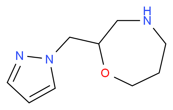 2-(1H-pyrazol-1-ylmethyl)-1,4-oxazepane_分子结构_CAS_1256643-06-7