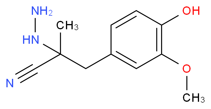 2-Hydrazino-α-(4-hydroxy-3-methoxybenzyl)propionitrile_分子结构_CAS_40248-56-4)