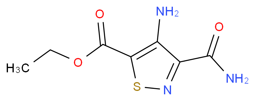 ethyl 4-amino-3-carbamoyl-1,2-thiazole-5-carboxylate_分子结构_CAS_)