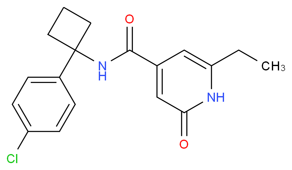 N-[1-(4-chlorophenyl)cyclobutyl]-6-ethyl-2-oxo-1,2-dihydropyridine-4-carboxamide_分子结构_CAS_)