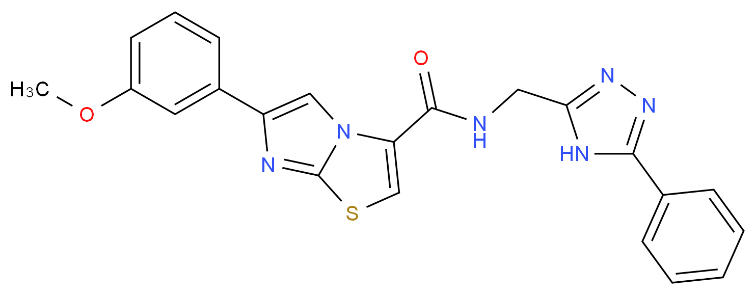 6-(3-methoxyphenyl)-N-[(5-phenyl-4H-1,2,4-triazol-3-yl)methyl]imidazo[2,1-b][1,3]thiazole-3-carboxamide_分子结构_CAS_)