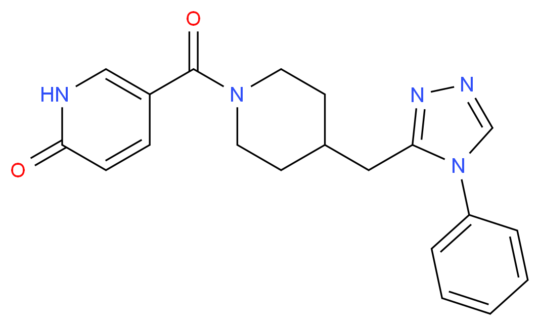 5-({4-[(4-phenyl-4H-1,2,4-triazol-3-yl)methyl]piperidin-1-yl}carbonyl)pyridin-2(1H)-one_分子结构_CAS_)