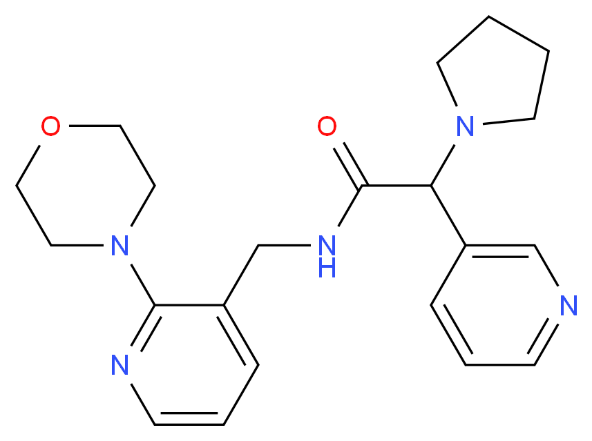 N-[(2-morpholin-4-ylpyridin-3-yl)methyl]-2-pyridin-3-yl-2-pyrrolidin-1-ylacetamide_分子结构_CAS_)