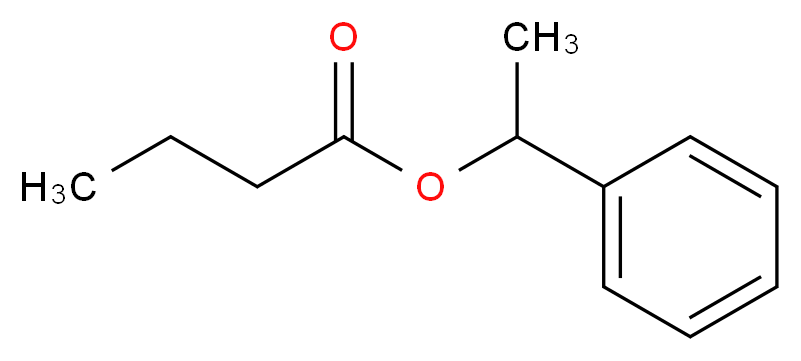 1-phenylethyl butanoate_分子结构_CAS_3460-44-4