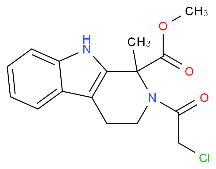 methyl 2-(2-chloroacetyl)-1-methyl-1H,2H,3H,4H,9H-pyrido[3,4-b]indole-1-carboxylate_分子结构_CAS_922507-80-0