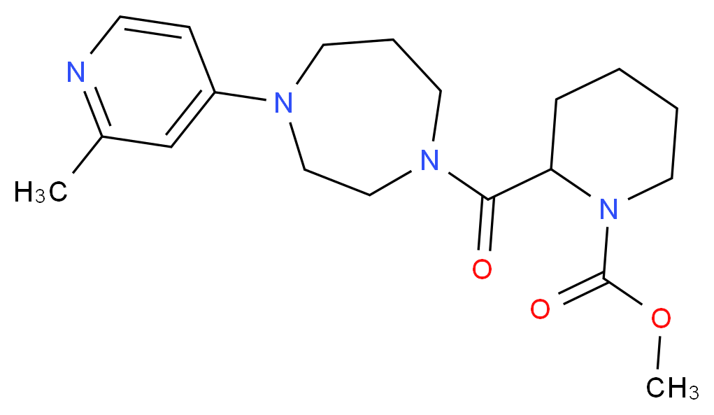 methyl 2-{[4-(2-methyl-4-pyridinyl)-1,4-diazepan-1-yl]carbonyl}-1-piperidinecarboxylate_分子结构_CAS_)