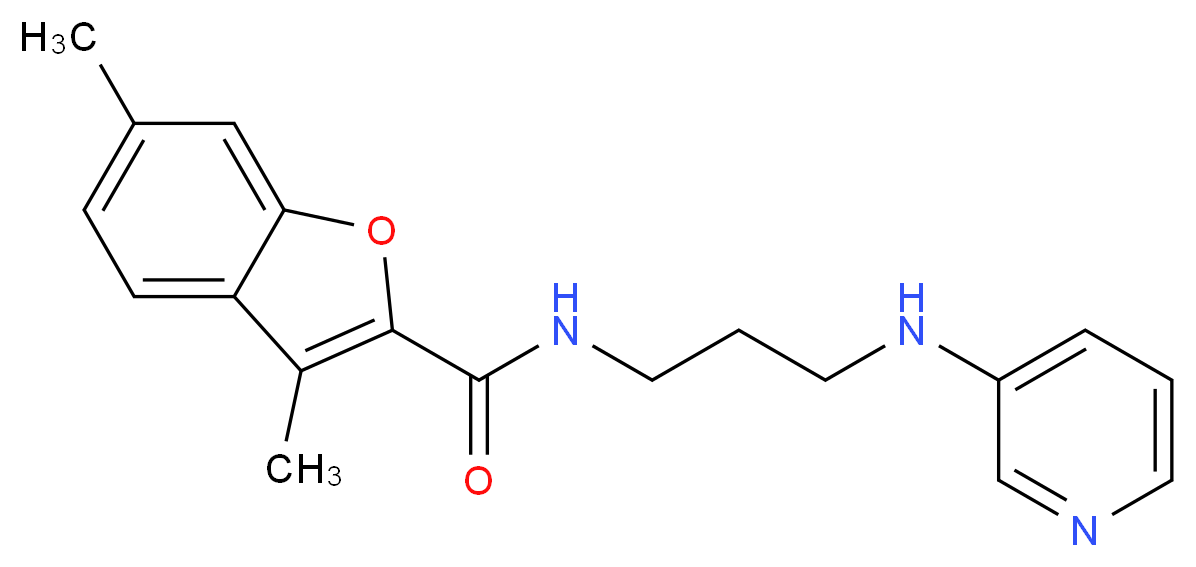 3,6-dimethyl-N-[3-(3-pyridinylamino)propyl]-1-benzofuran-2-carboxamide_分子结构_CAS_)