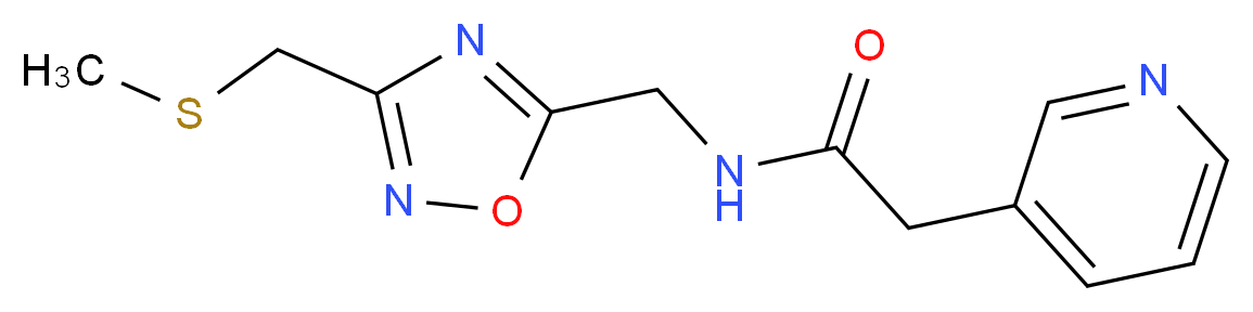N-({3-[(methylthio)methyl]-1,2,4-oxadiazol-5-yl}methyl)-2-pyridin-3-ylacetamide_分子结构_CAS_)