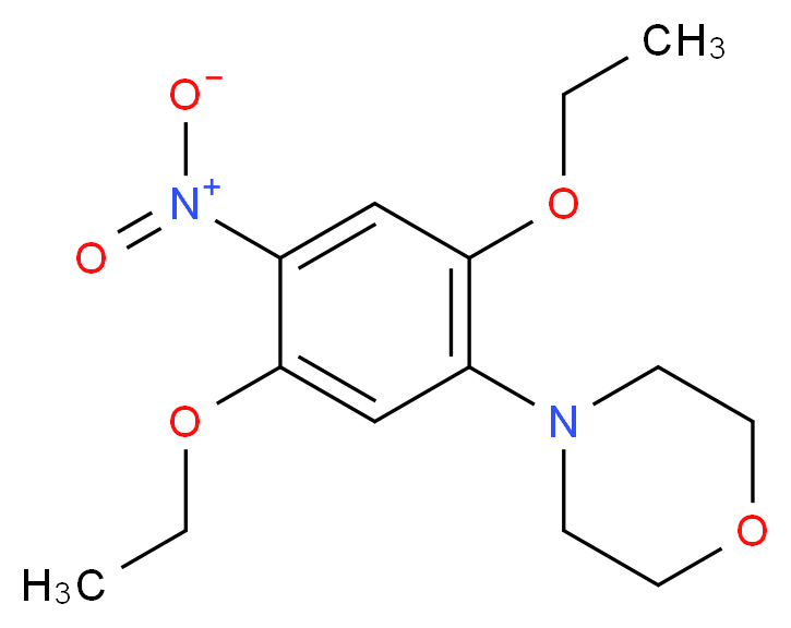 4-(2,5-diethoxy-4-nitrophenyl)morpholine_分子结构_CAS_86-16-8