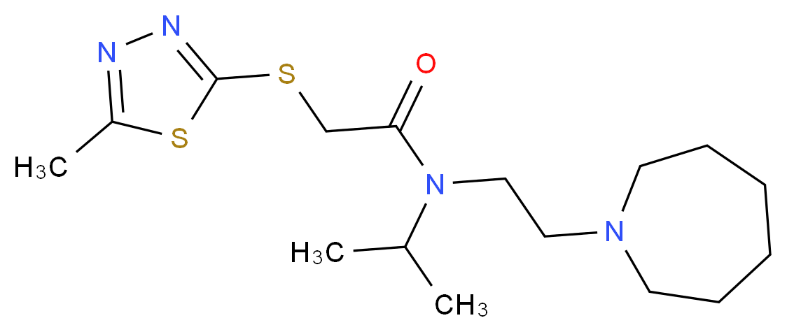 N-(2-azepan-1-ylethyl)-N-isopropyl-2-[(5-methyl-1,3,4-thiadiazol-2-yl)thio]acetamide_分子结构_CAS_)