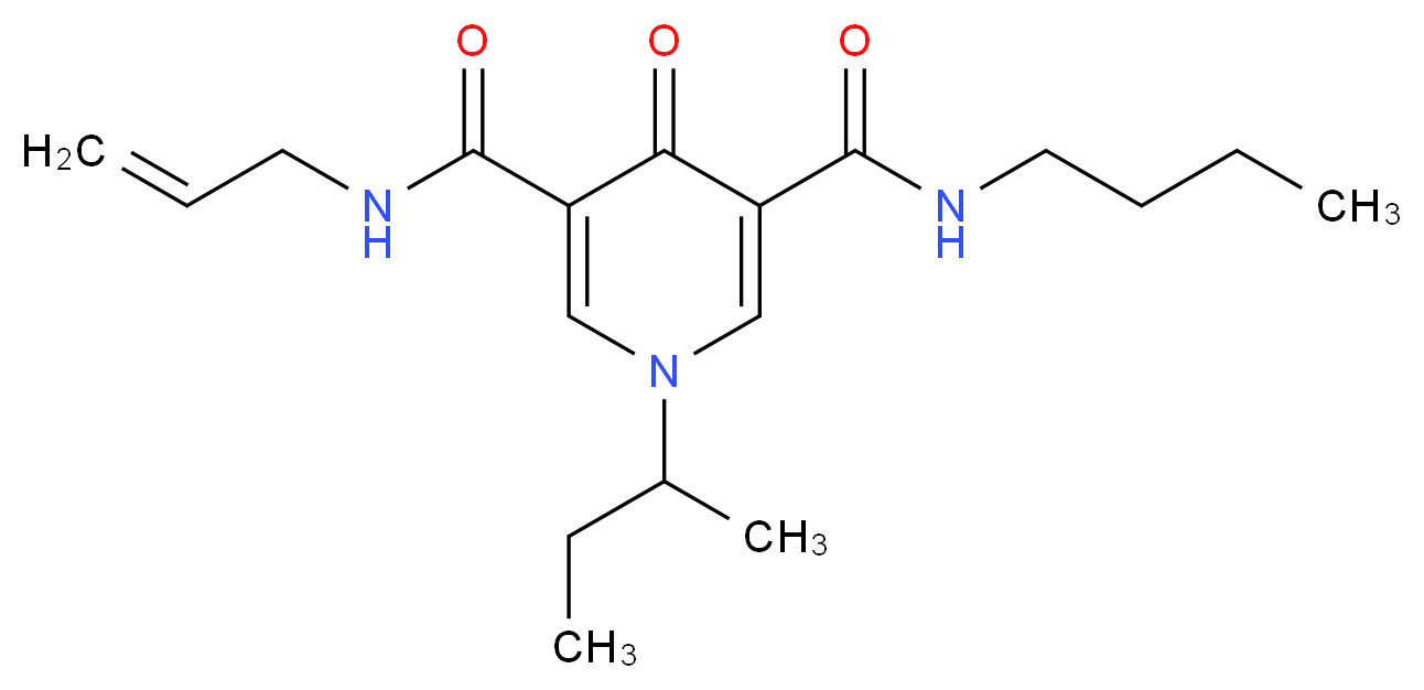 N-allyl-N'-butyl-1-sec-butyl-4-oxo-1,4-dihydro-3,5-pyridinedicarboxamide_分子结构_CAS_)