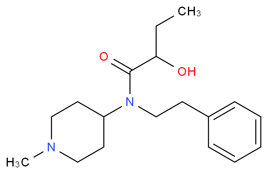 2-hydroxy-N-(1-methyl-4-piperidinyl)-N-(2-phenylethyl)butanamide_分子结构_CAS_)