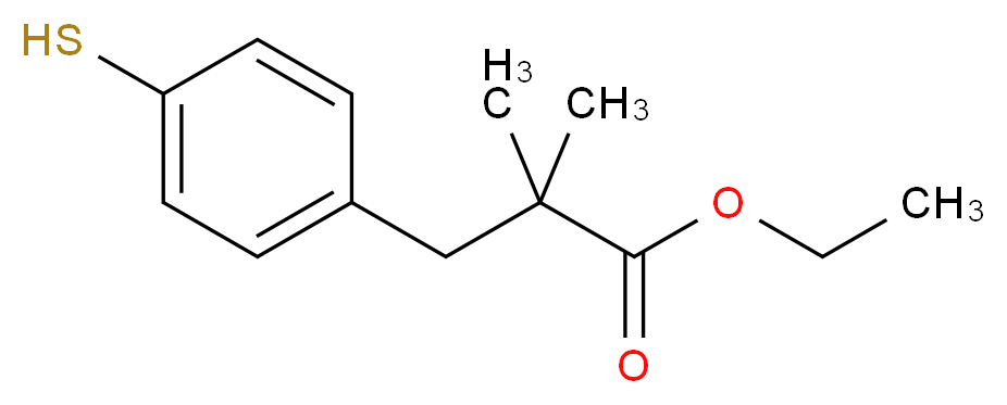 Ethyl 2,2-Dimethyl-3-(4-mercaptophenyl)propionate_分子结构_CAS_869853-73-6)