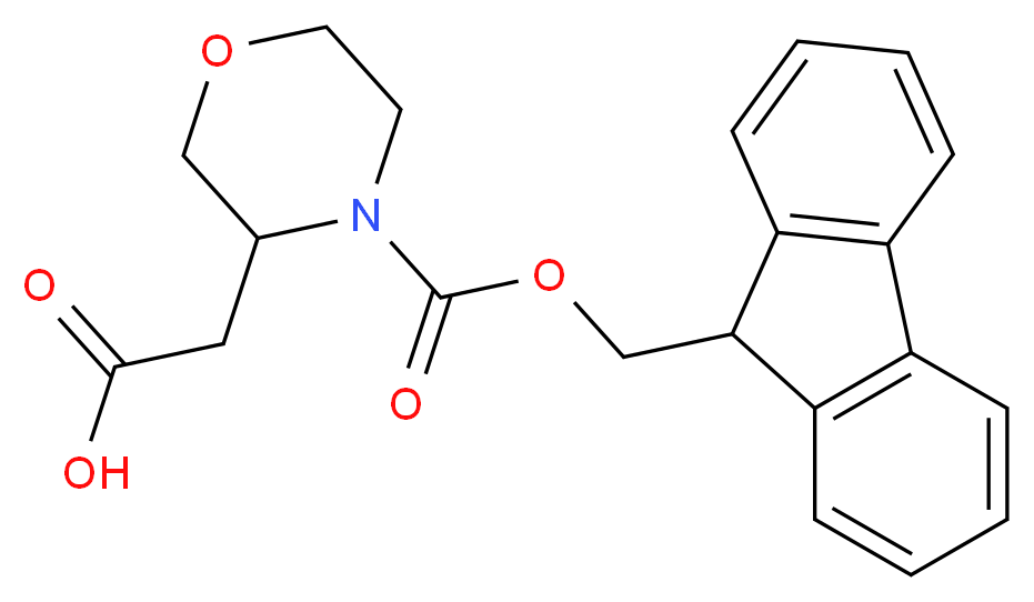 2-{4-[(9H-fluoren-9-ylmethoxy)carbonyl]morpholin-3-yl}acetic acid_分子结构_CAS_885273-95-0