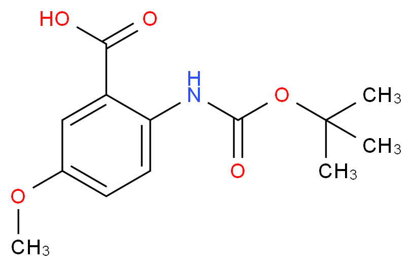 2-{[(tert-butoxy)carbonyl]amino}-5-methoxybenzoic acid_分子结构_CAS_262614-64-2