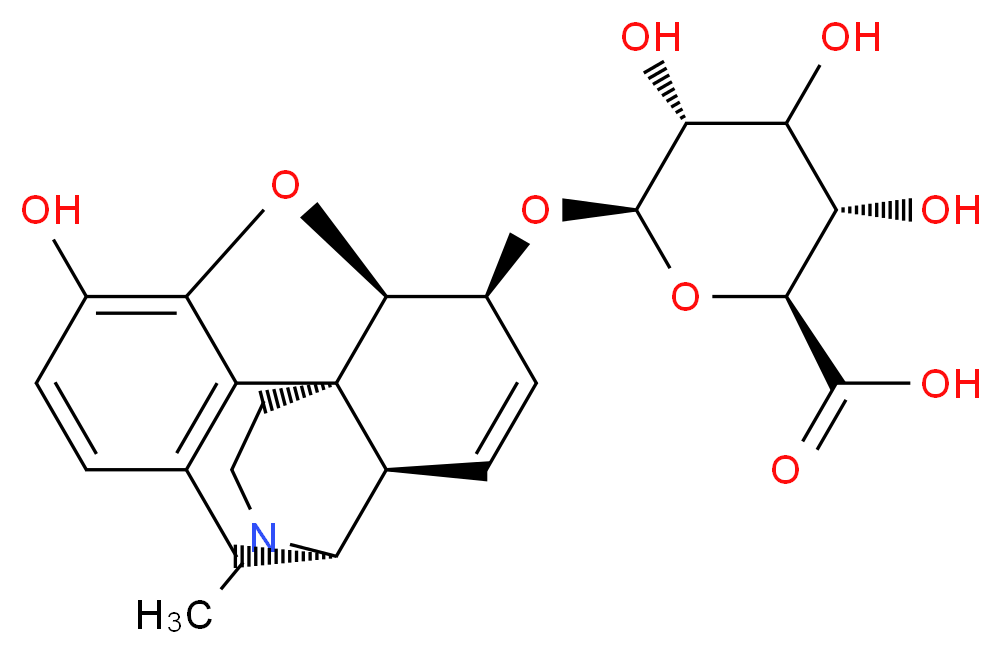 (2S,3S,5R,6R)-3,4,5-trihydroxy-6-{[(1S,5S,13R,14S,17R)-10-hydroxy-4-methyl-12-oxa-4-azapentacyclo[9.6.1.0<sup>1</sup>,<sup>1</sup><sup>3</sup>.0<sup>5</sup>,<sup>1</sup><sup>7</sup>.0<sup>7</sup>,<sup>1</sup><sup>8</sup>]octadeca-7(18),8,10,15-tetraen-14-yl]oxy}oxane-2-carboxylic acid_分子结构_CAS_20290-10-2