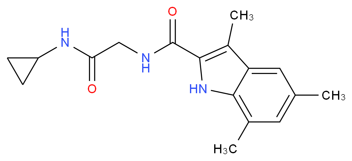 N-[2-(cyclopropylamino)-2-oxoethyl]-3,5,7-trimethyl-1H-indole-2-carboxamide (non-preferred name)_分子结构_CAS_)