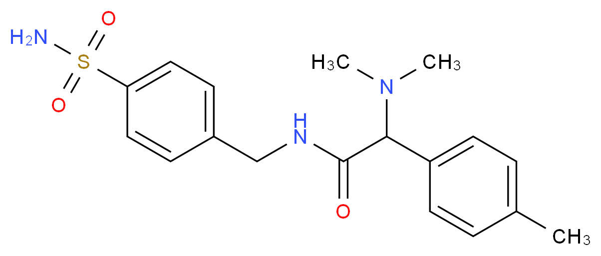N-[4-(aminosulfonyl)benzyl]-2-(dimethylamino)-2-(4-methylphenyl)acetamide_分子结构_CAS_)
