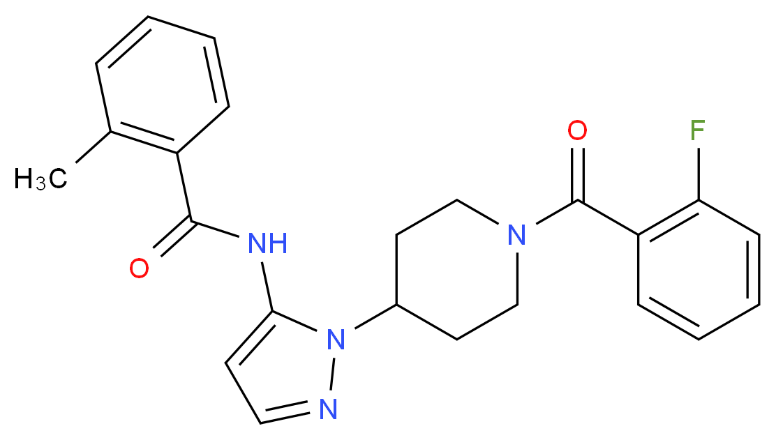 N-{1-[1-(2-fluorobenzoyl)-4-piperidinyl]-1H-pyrazol-5-yl}-2-methylbenzamide_分子结构_CAS_)