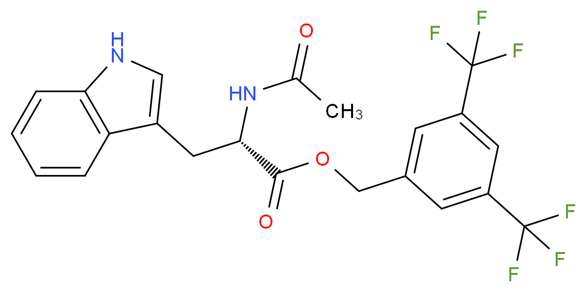 N-Acetyl-L-tryptophan 3,5-bis(trifluoromethyl)benzyl ester_分子结构_CAS_148451-96-1)