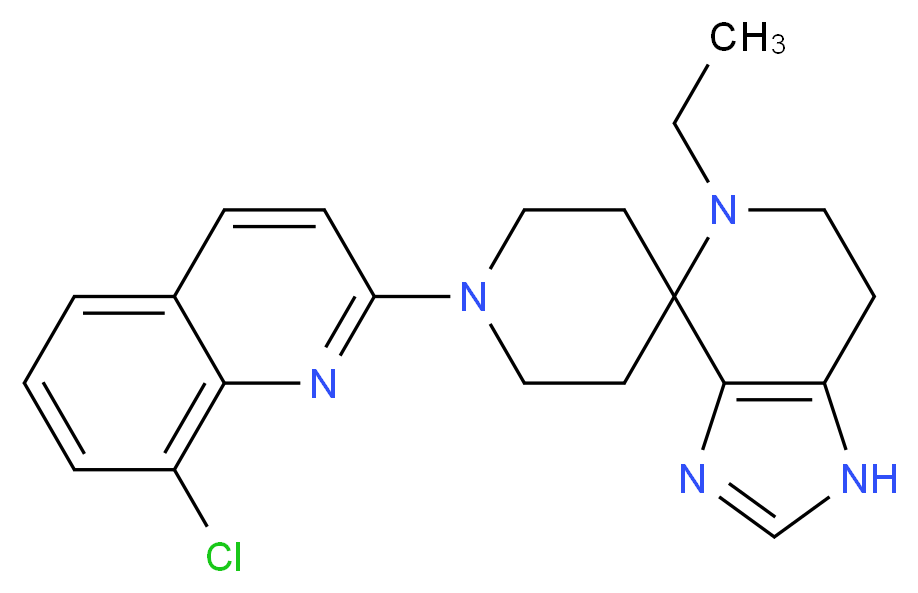 1'-(8-chloroquinolin-2-yl)-5-ethyl-1,5,6,7-tetrahydrospiro[imidazo[4,5-c]pyridine-4,4'-piperidine]_分子结构_CAS_)