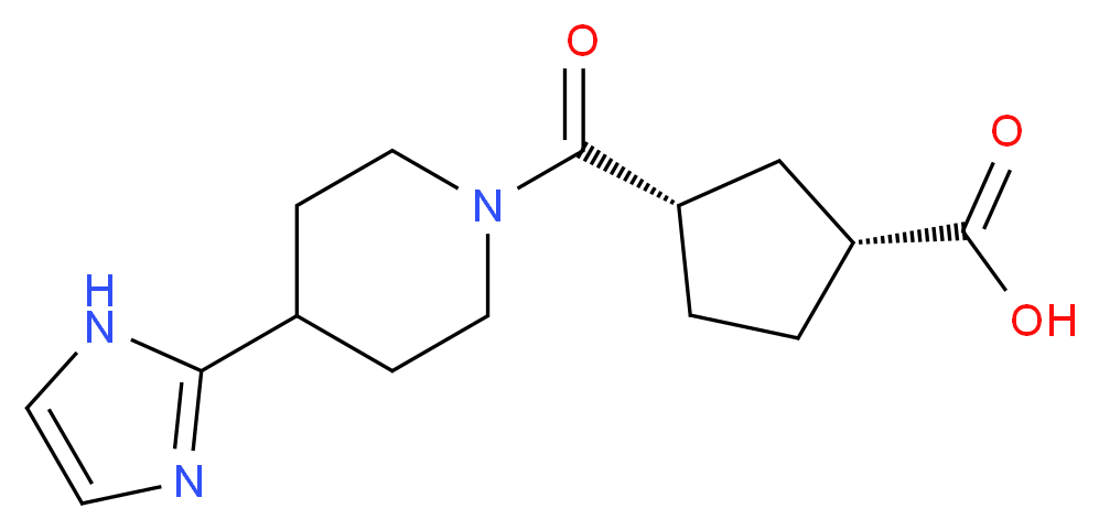 (1R*,3S*)-3-{[4-(1H-imidazol-2-yl)piperidin-1-yl]carbonyl}cyclopentanecarboxylic acid_分子结构_CAS_)